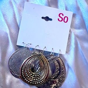 Three pair of earrings